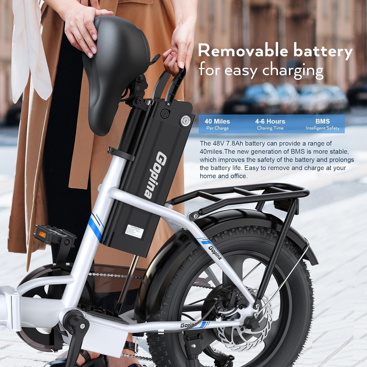 Vivi Gopina Commuter Fat Tire Folding Electric Bike