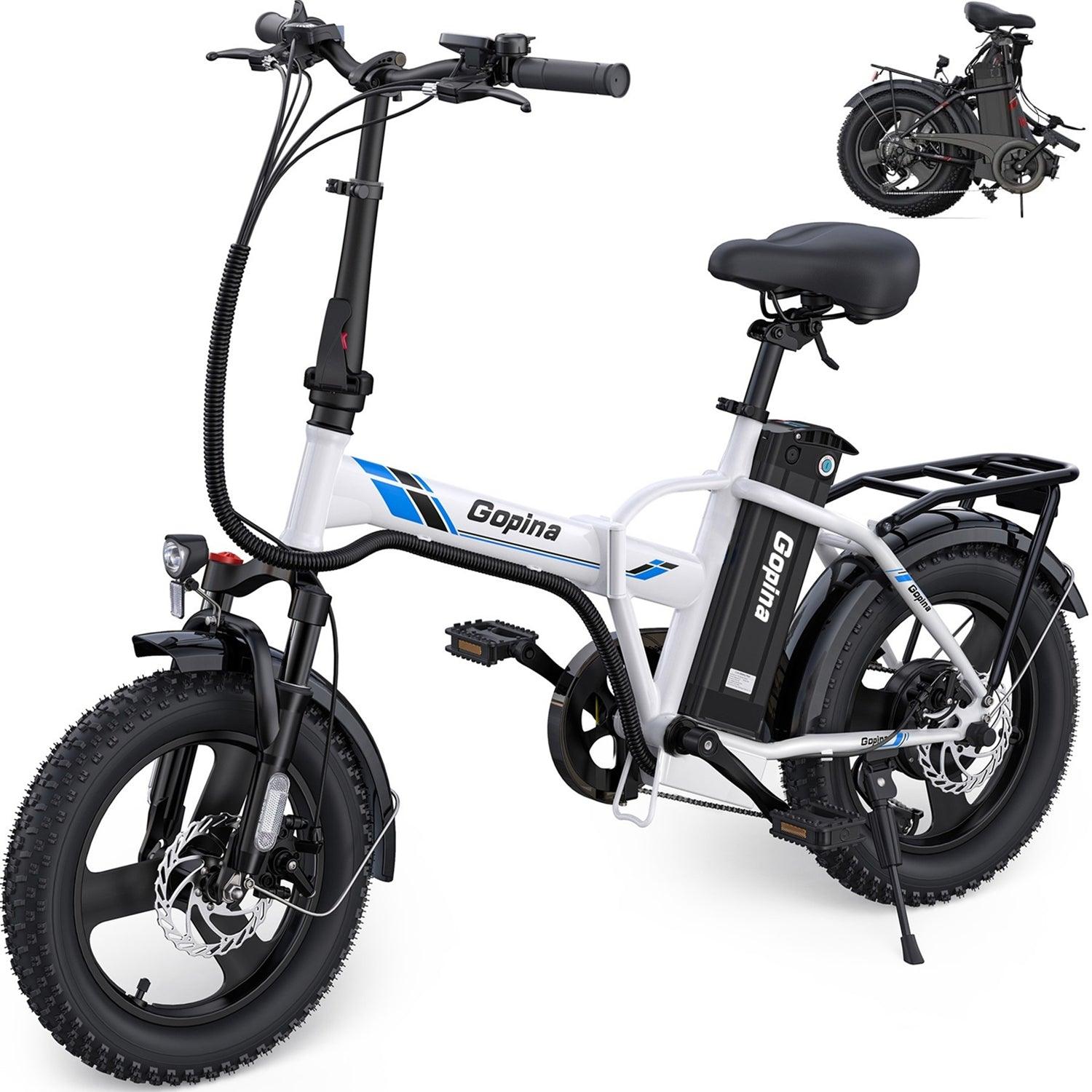 Bicicleta Eléctrica Gopina Bicicleta Eléctrica Plegable Neumáticos Gruesos De 3.0 Pulgadas