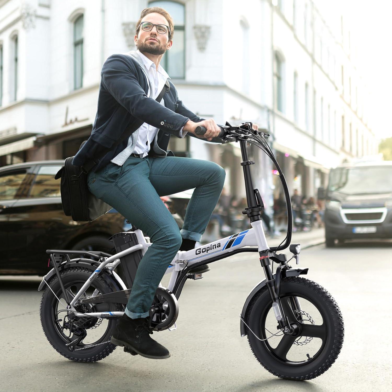 VIVI Gopina Electric Bike 3.0" Fat Tire Folding Electric Bike SGS Certified to UL2849