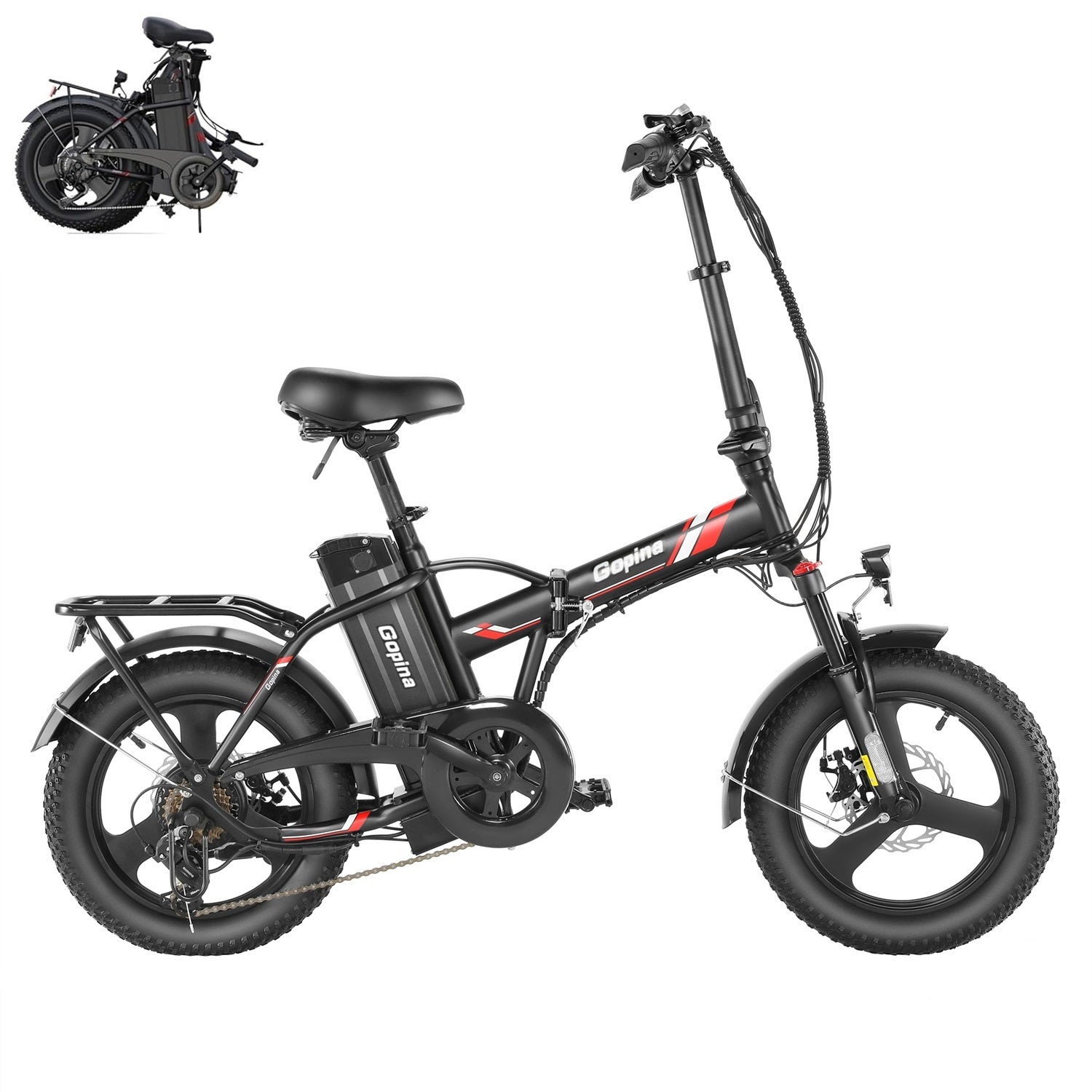 VIVI Gopina Electric Bike 3.0" Fat Tire Folding Electric Bike SGS Certified to UL2849