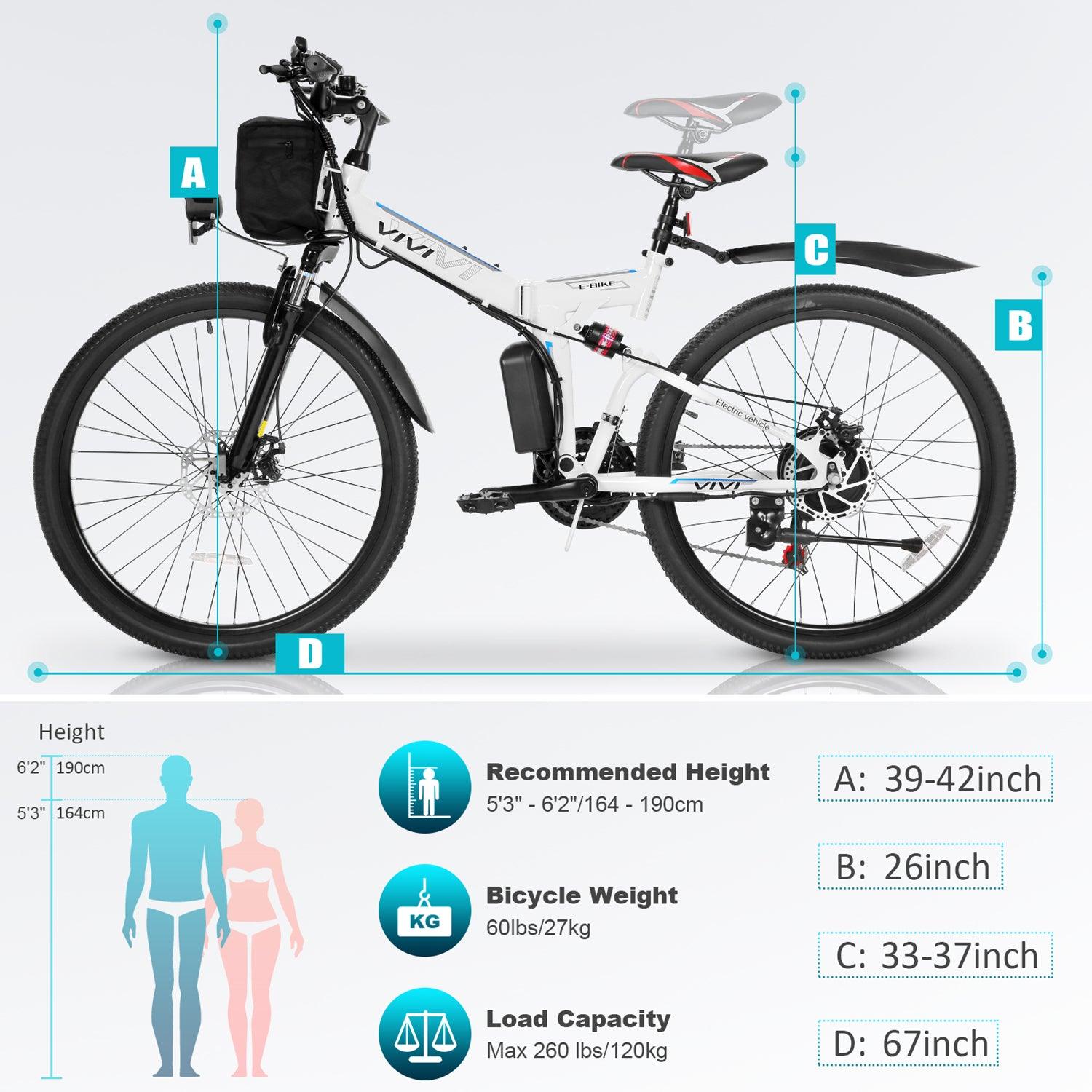 Vivi M026TGB Folding Softail Electric Mountain Bike