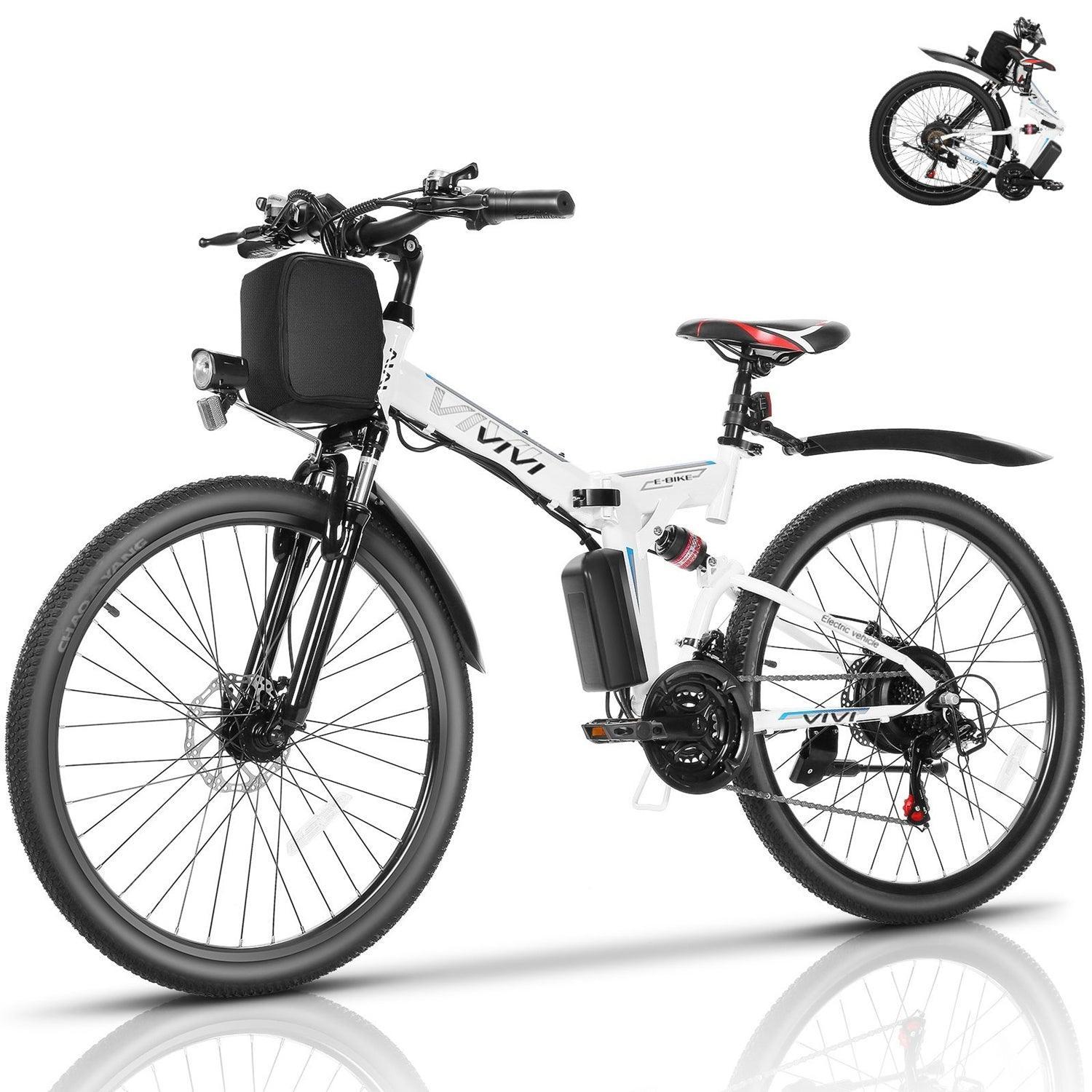 folding electric bicycles for adults Vivi Electric Bike Foldable Full Suspension Electric Mountain Bike