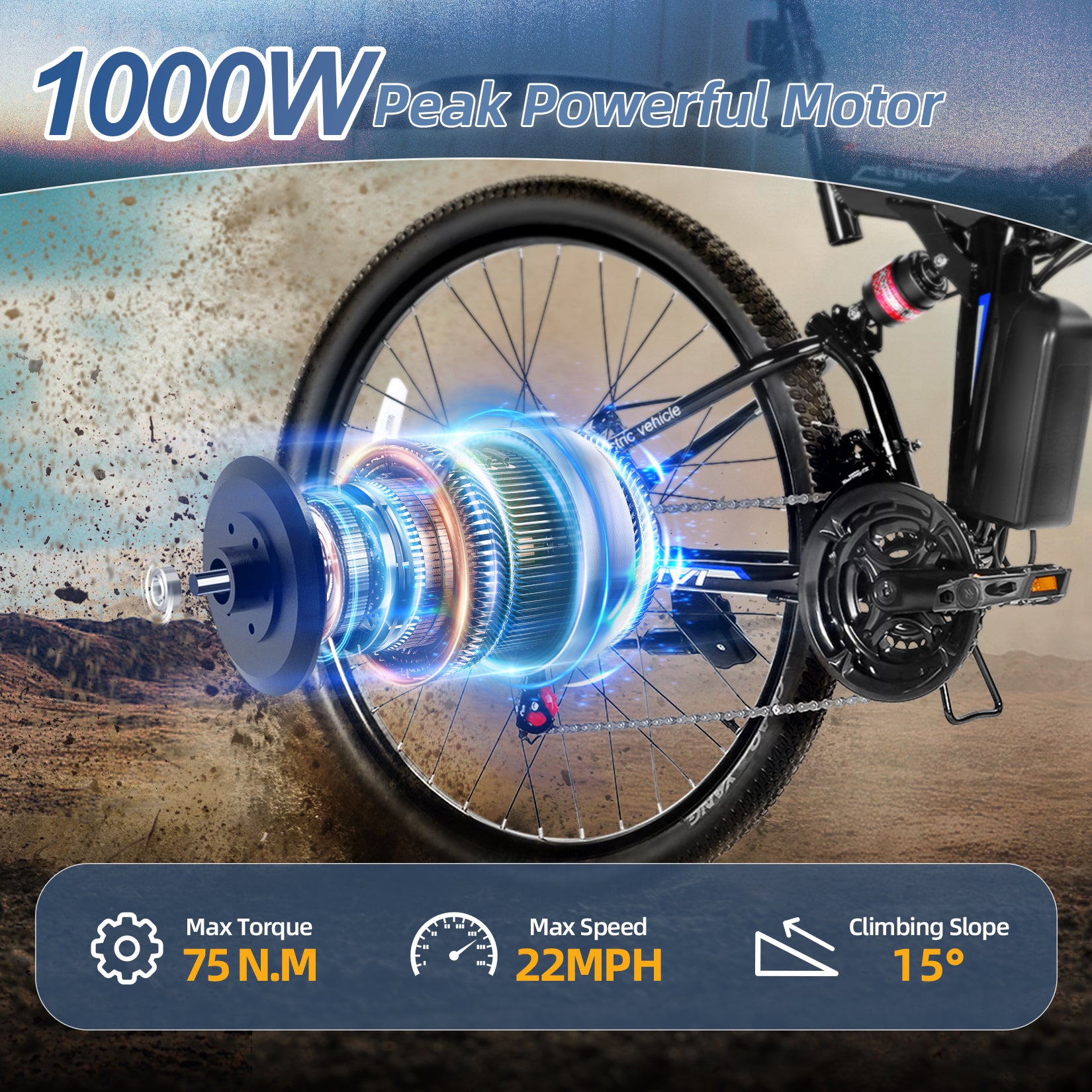 VIVI M026TGBUL Electric Bike Softail Folding Electric Mountain Bike SGS Certified to UL2849