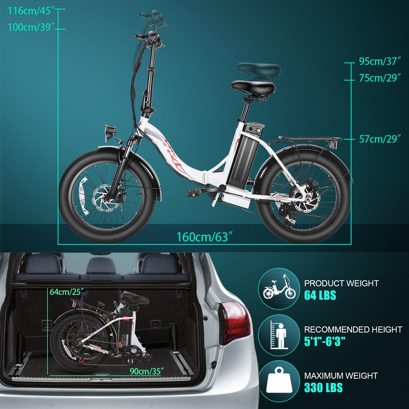 Vivi MT20 Step-Through Cruiser Folding Electric Bike