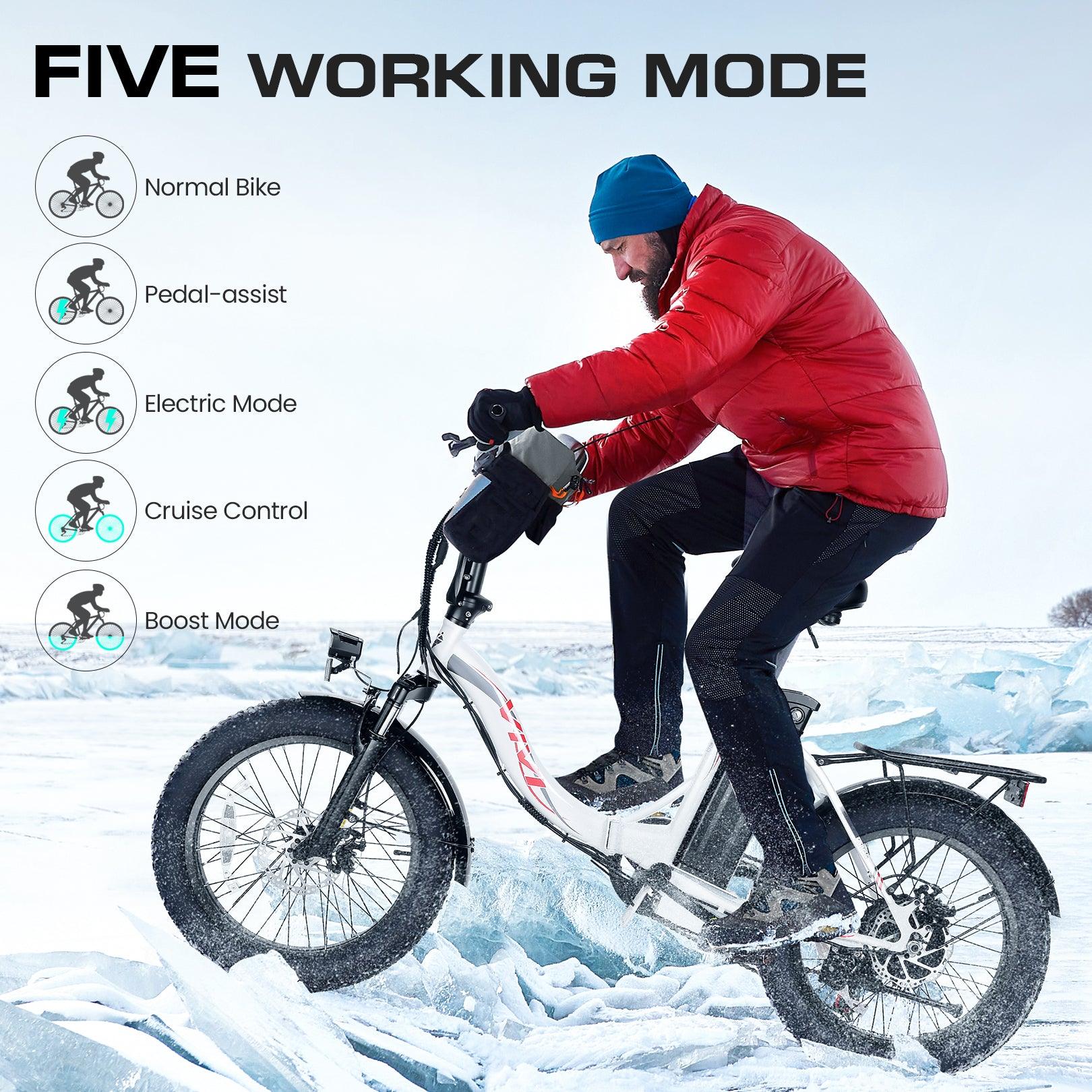 VIVI MT20UL Cruiser 3.0" Fat Tire Folding Electric Bike UL2849 Certified