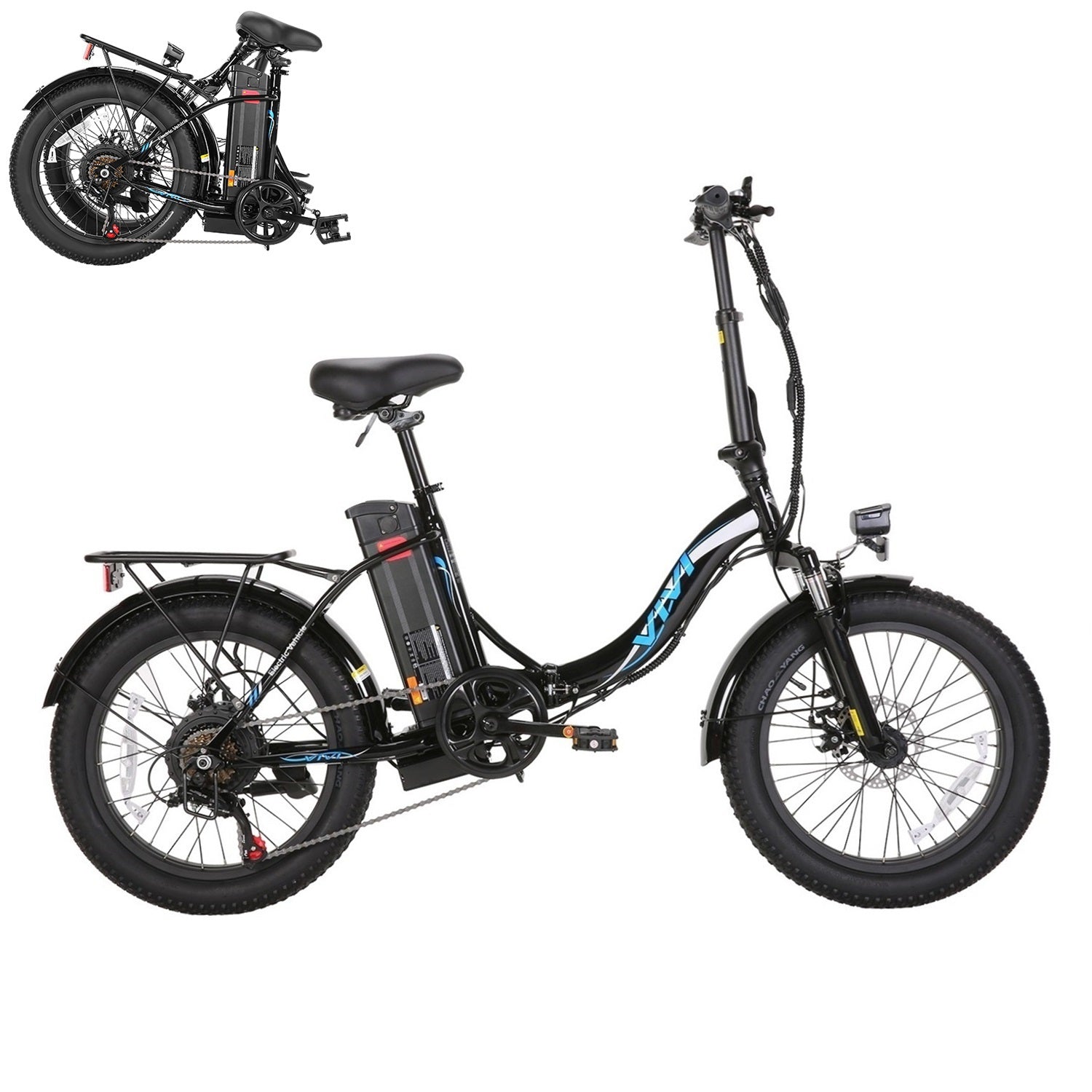 VIVI MT20UL Electric Bike 3.0" Fat Tire Folding Electric Bike SGS Certified to UL2849