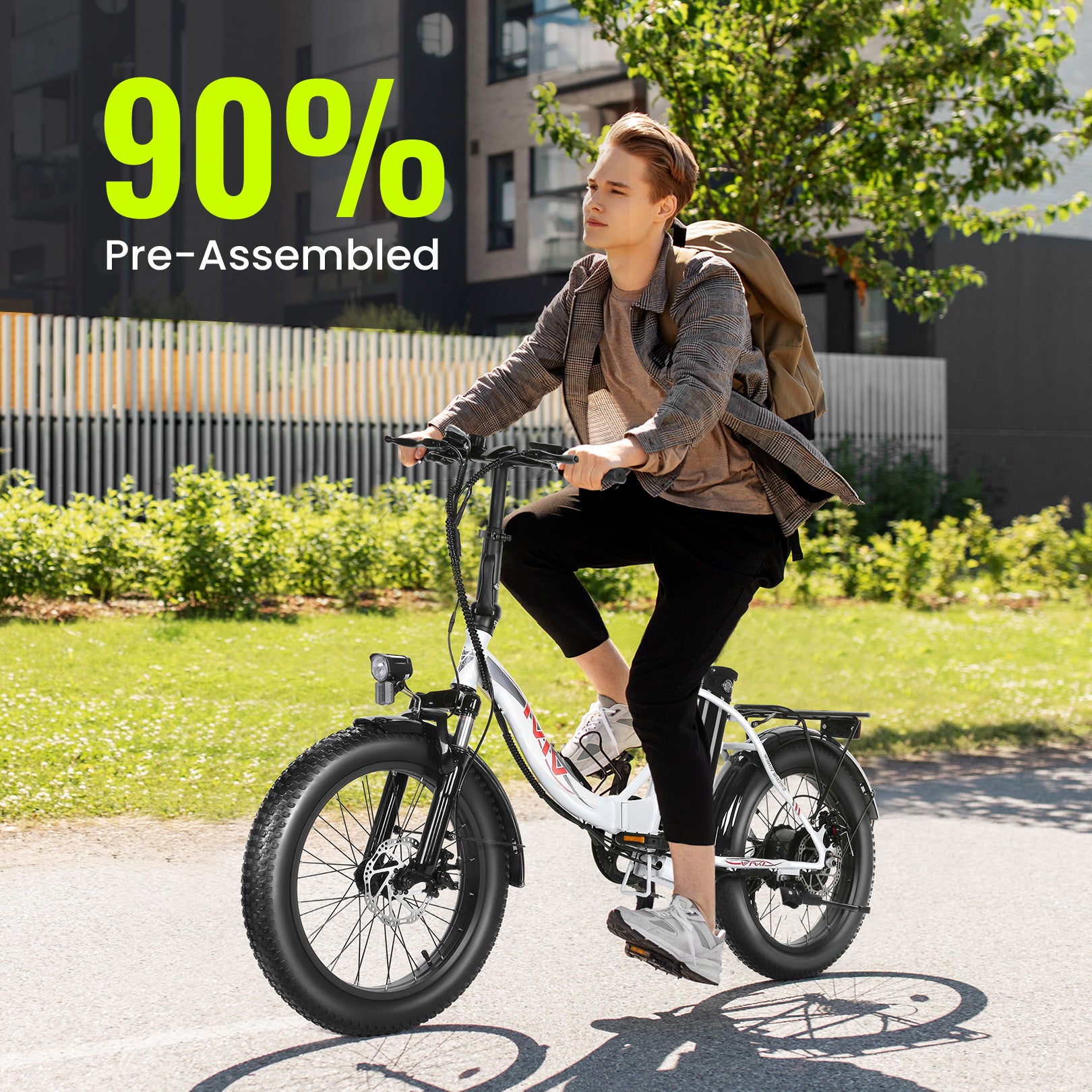VIVI MT20UL Electric Bike 3.0" Fat Tire Folding Electric Bike SGS Certified to UL2849