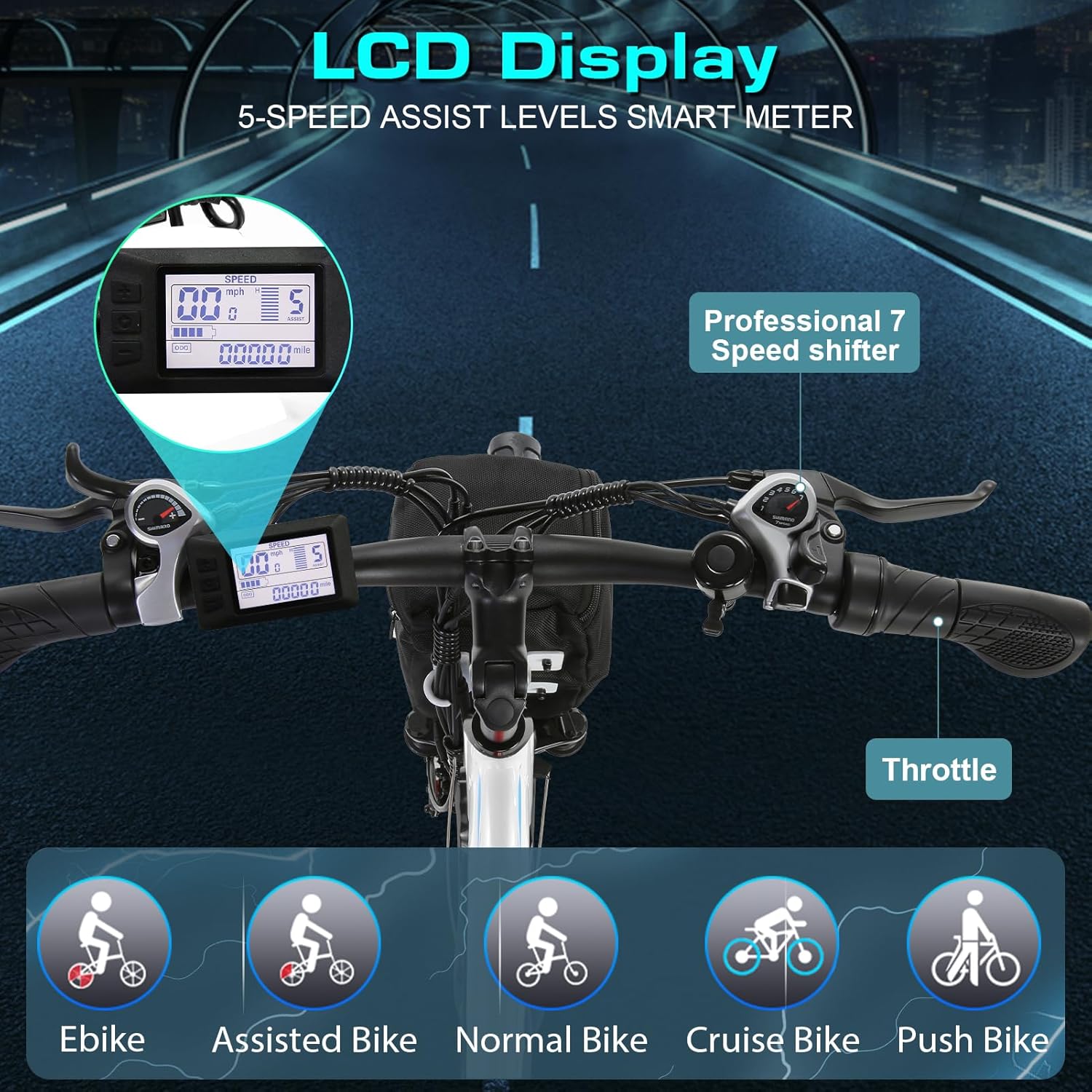 VIVI MT26GUL Electric Bike Rambler Electric Commuter Bike SGS Certified to UL2849
