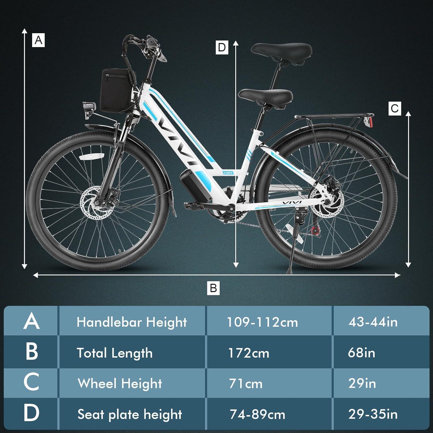 VIVI MT26GUL Electric Bike Rambler Electric Commuter Bike SGS Certified to UL2849