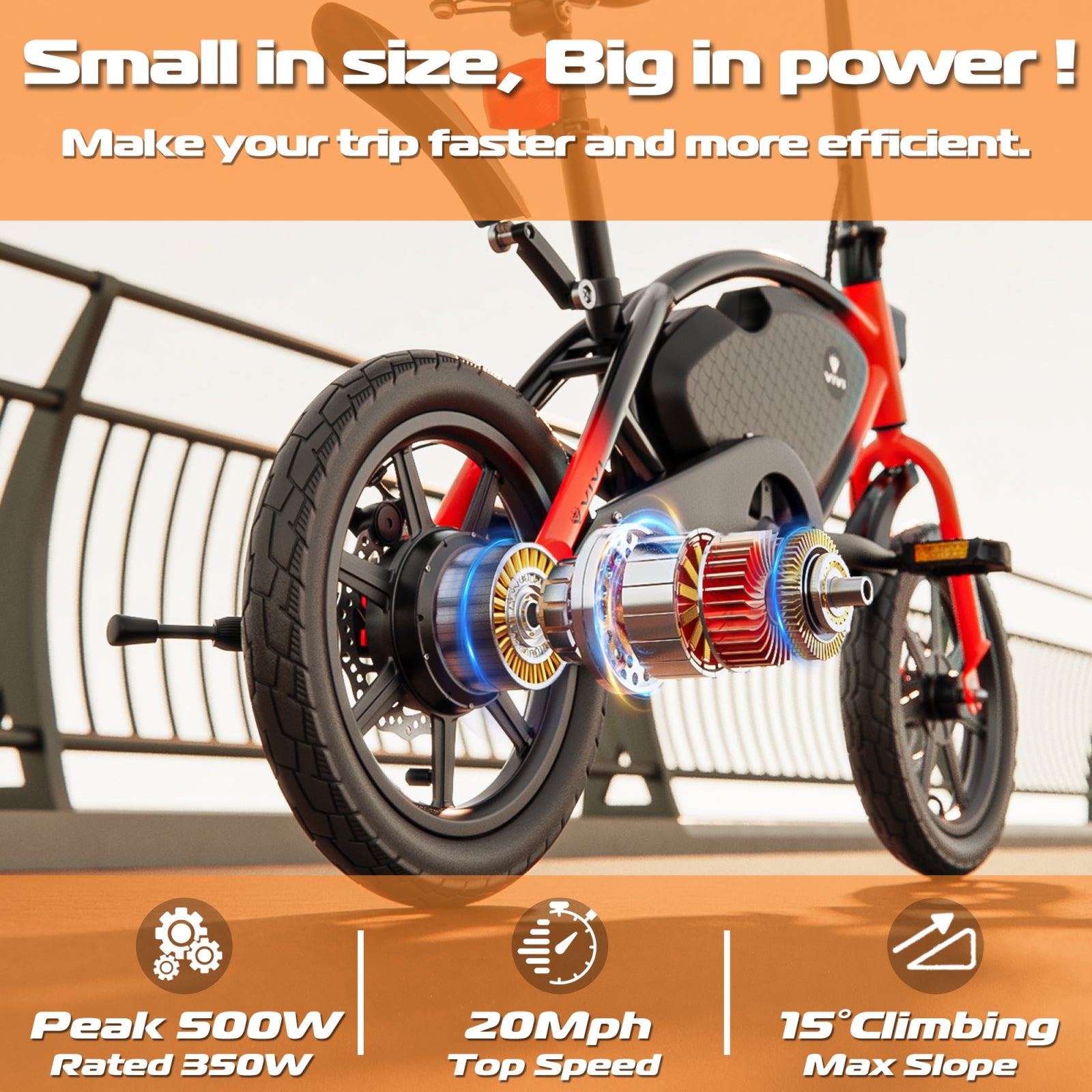 VIVI PONY01 Electric Bike Commuter Mini Electric Bike SGS Certified to UL2849
