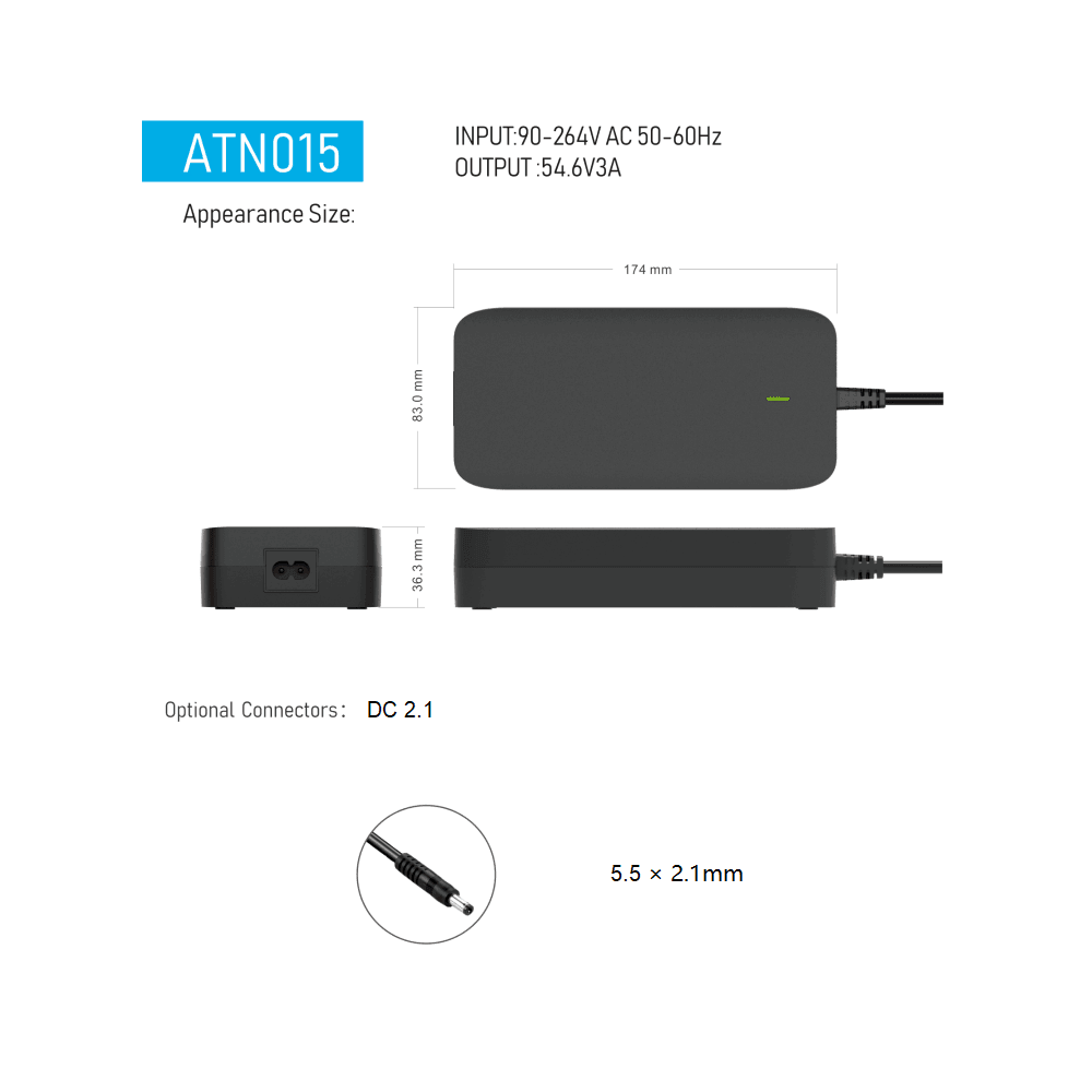 VIVI SPA Series Bike 54.6V Charger For 48V Battery