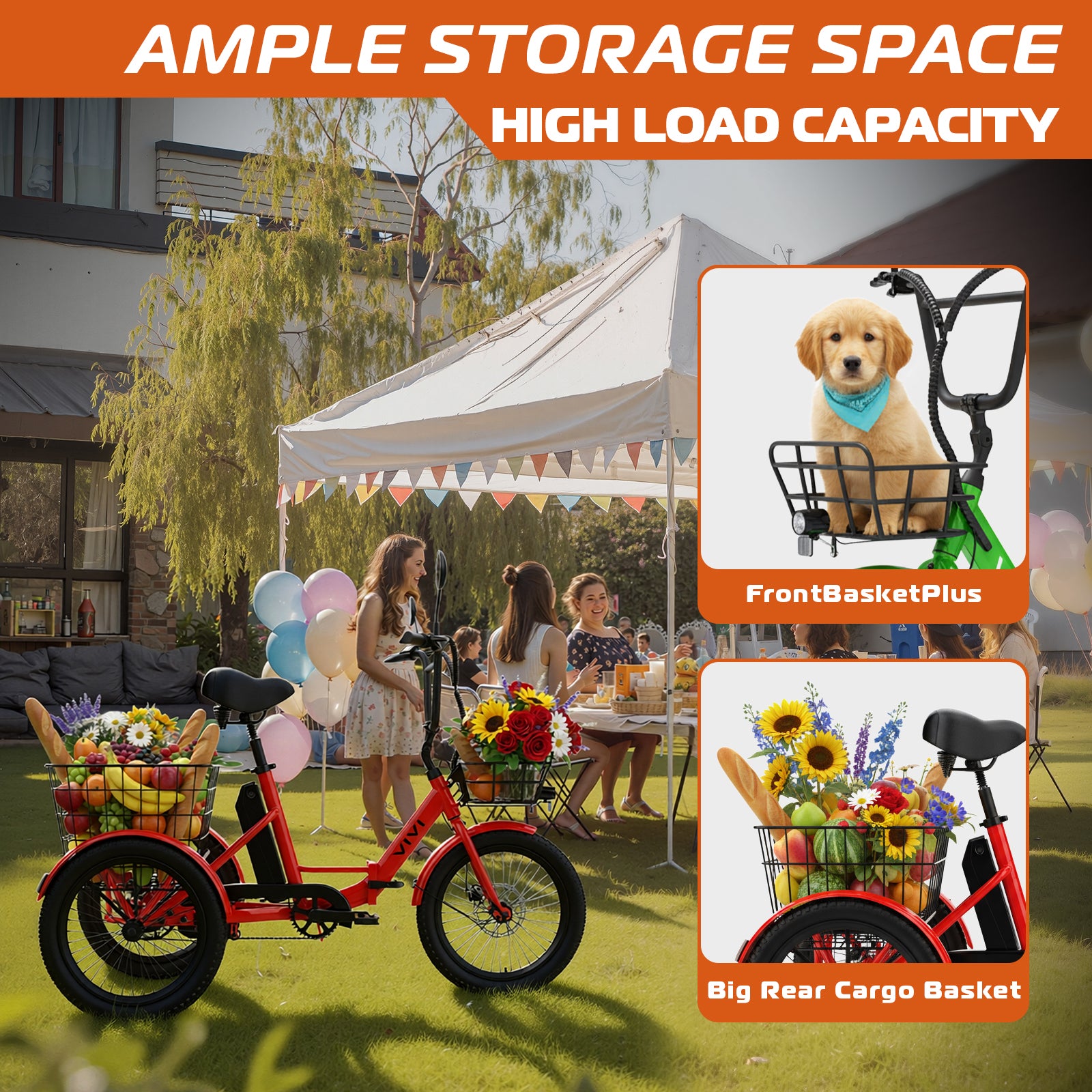 VIVI T01 Electric Trike Folding Cargo Electric Tricycle SGS Certified to UL2849
